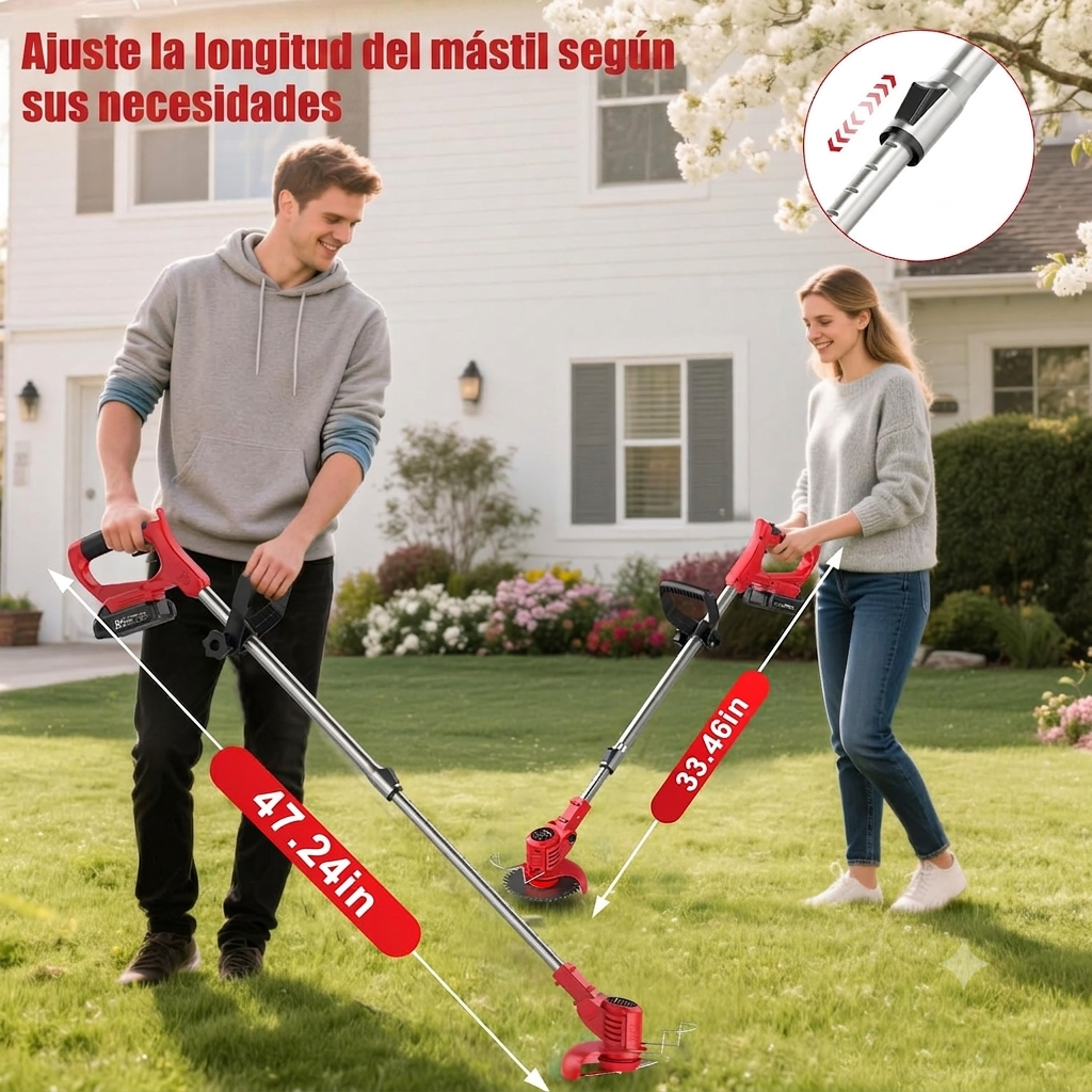 TurboBlade - Guadaña Eléctrica Recargable 3 en 1 - Corta, poda y desbroza + Batería EXTRA GRATIS (Solo HOY)