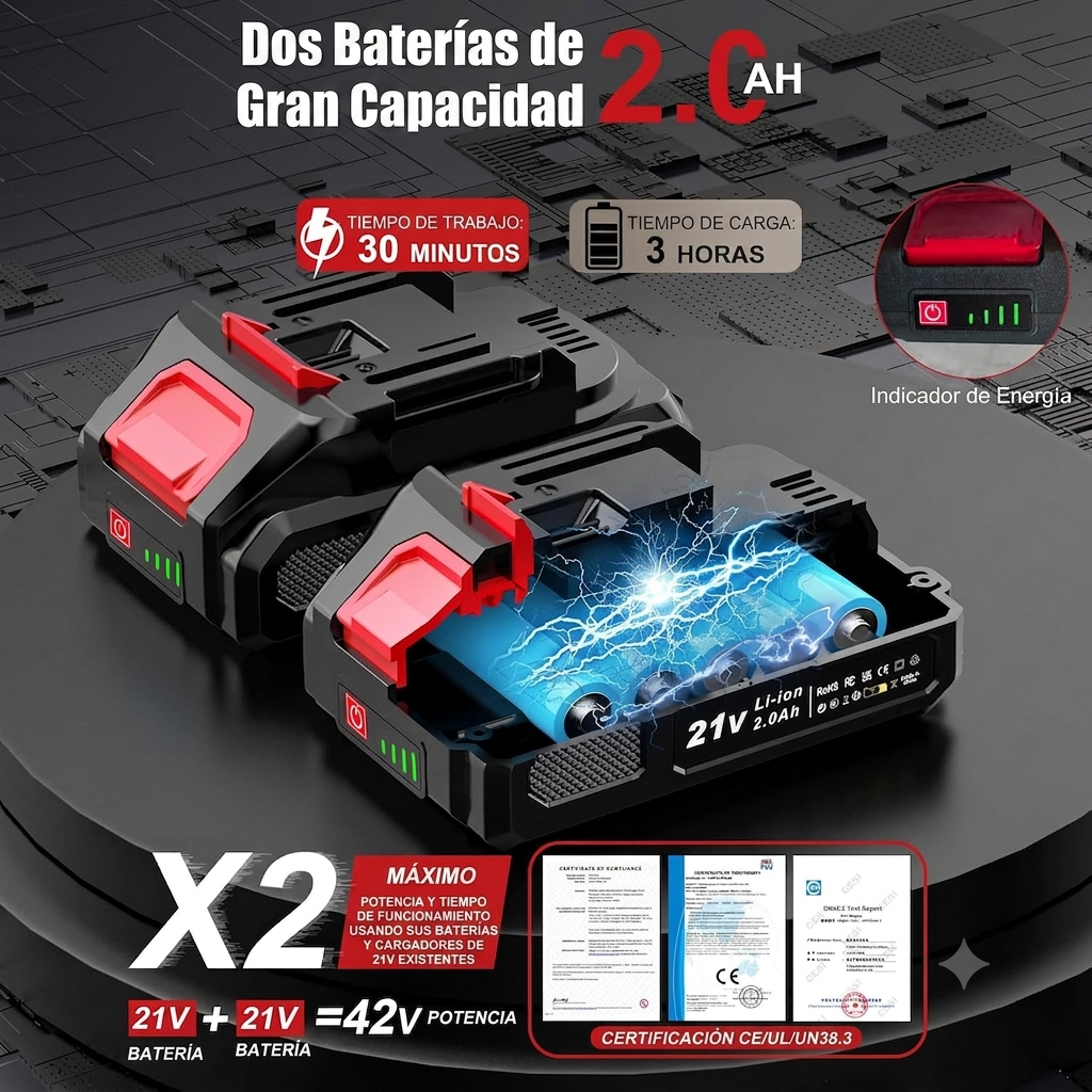 TurboBlade - Guadaña Eléctrica Recargable 3 en 1 - Corta, poda y desbroza + Batería EXTRA GRATIS (Solo HOY)
