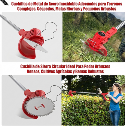 TurboBlade - Guadaña Eléctrica Recargable 3 en 1 - Corta, poda y desbroza + Batería EXTRA GRATIS (Solo HOY)