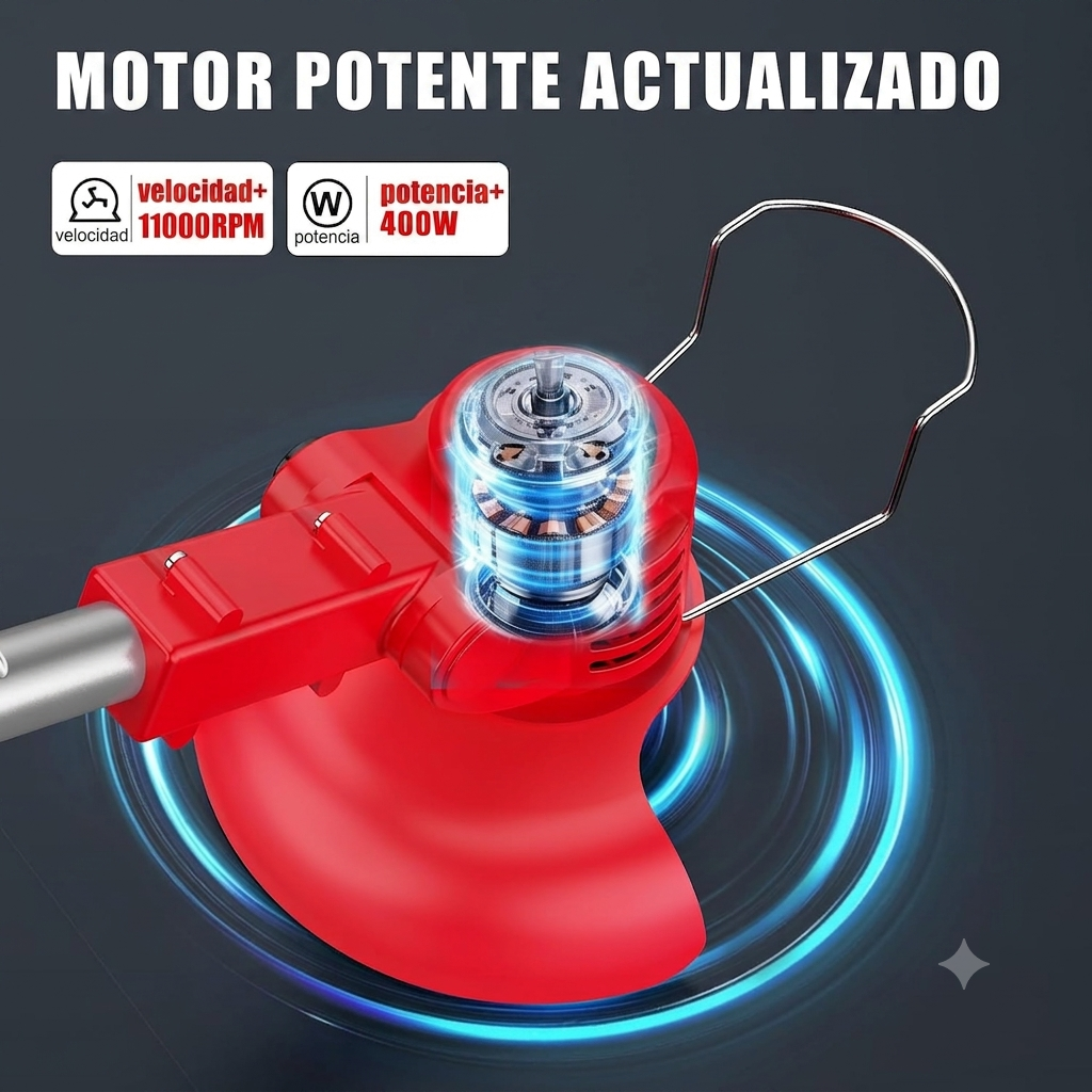 TurboBlade - Guadaña Eléctrica Recargable 3 en 1 - Corta, poda y desbroza + Batería EXTRA GRATIS (Solo HOY)